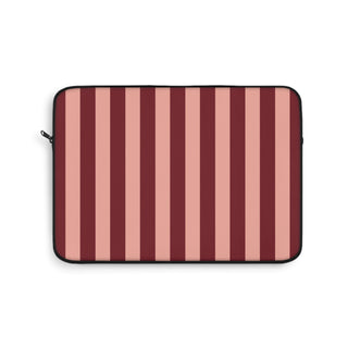 Burgundy and blush striped laptop sleeve