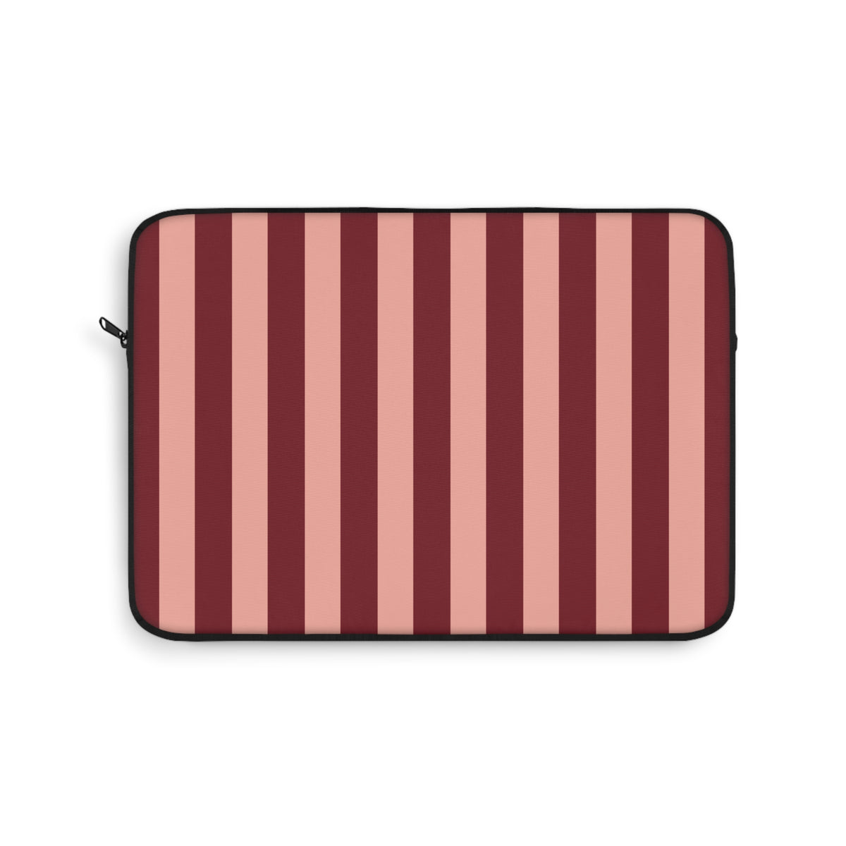 Burgundy and blush striped laptop sleeve