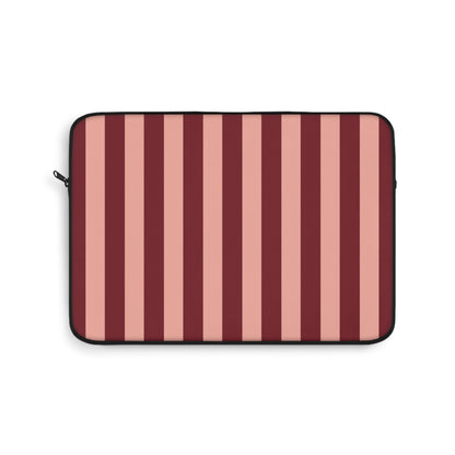 Burgundy and blush striped laptop sleeve