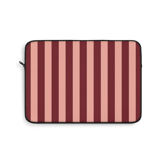 Burgundy and blush striped laptop sleeve