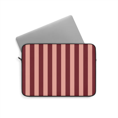 Wide stripe laptop sleeve with a black YKK zipper