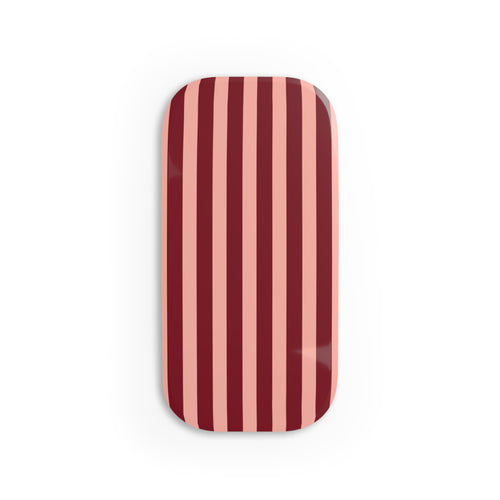 Burgundy and blush striped phone grip