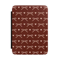 Burgundy bow Kindle case with pale pink bows and hearts