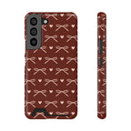 Coquette burgundy bow print phone case with card slot