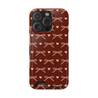 Cute burgundy bow card holder phone case