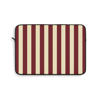 Burgundy and butter yellow striped laptop sleeve