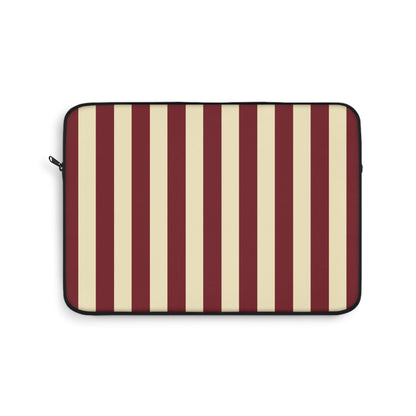 Burgundy and butter yellow striped laptop sleeve