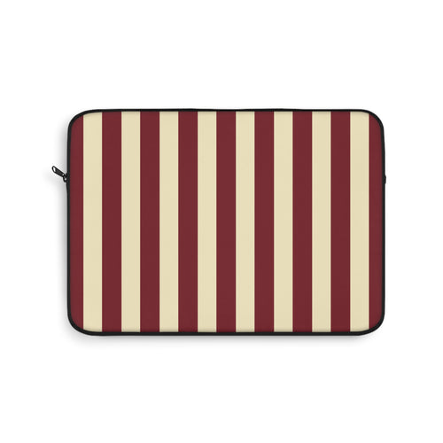 Burgundy and butter yellow striped laptop sleeve