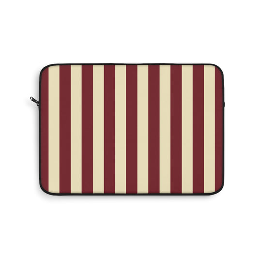 Burgundy and butter yellow striped laptop sleeve