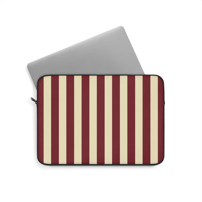 Wide stripe laptop sleeve with a black YKK zipper