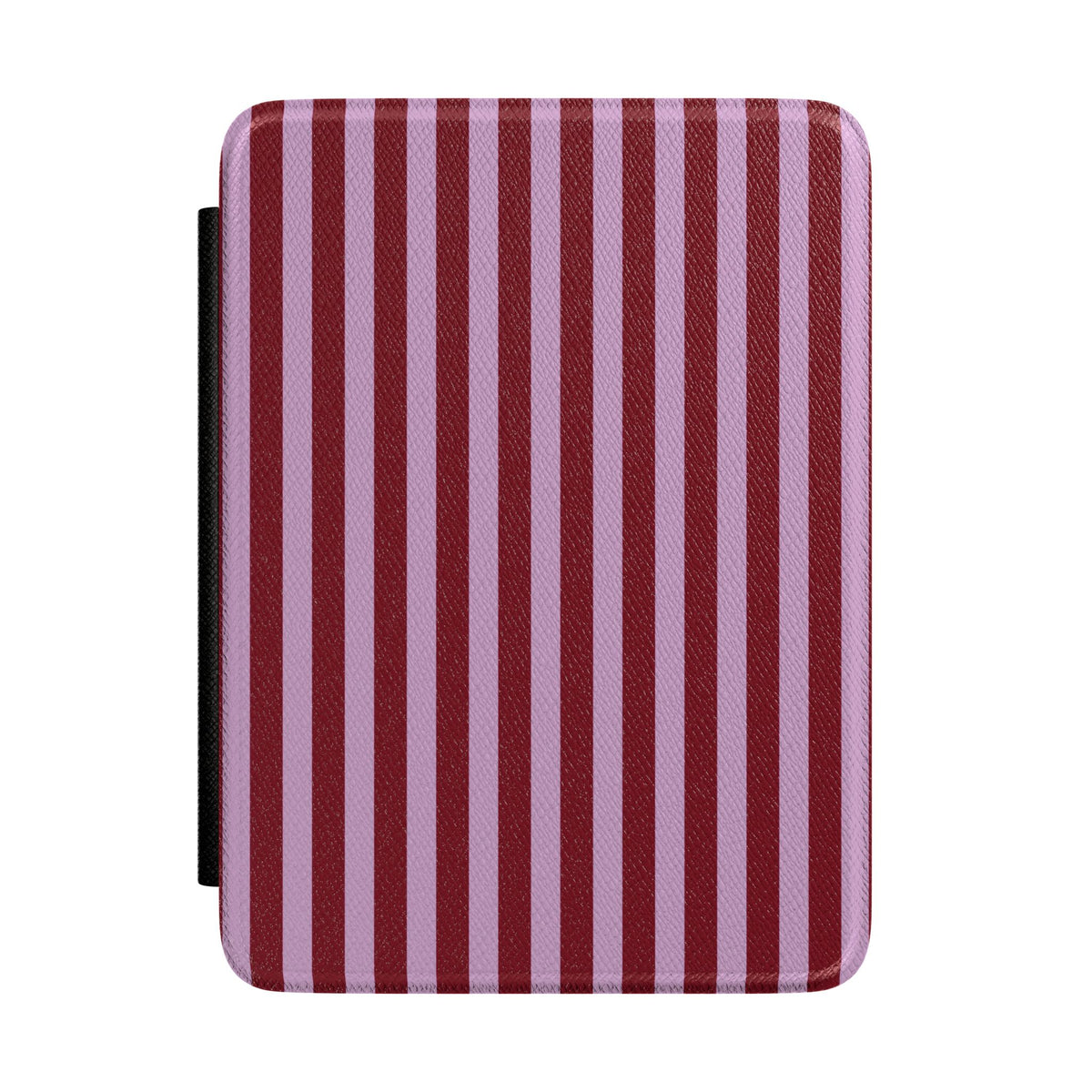 Burgundy and pink striped Kindle case