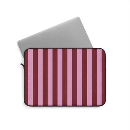 Wide stripe laptop sleeve with a black YKK zipper