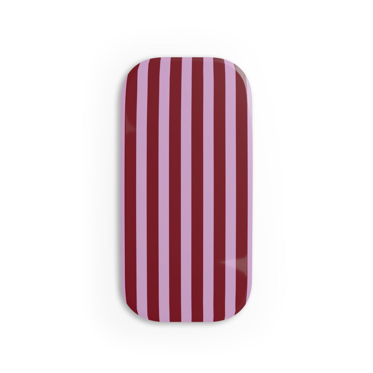 Burgundy and pink striped phone grip