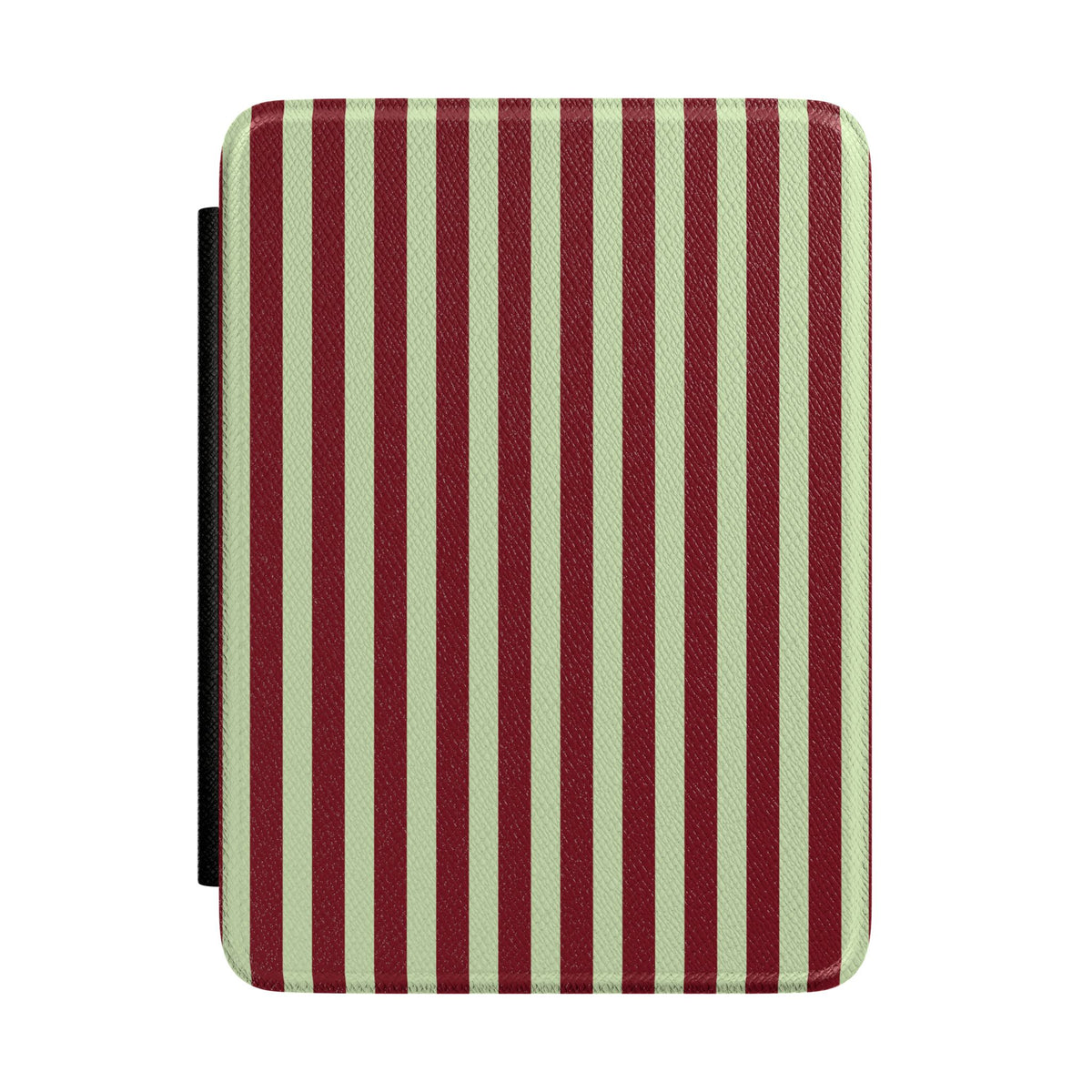 Burgundy and sage green striped Kindle case