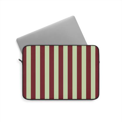 Wide stripe laptop sleeve with a black YKK zipper