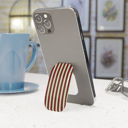 Striped phone grip on the back of a phone