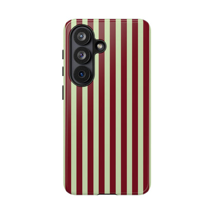 Striped tough phone case shown from the side