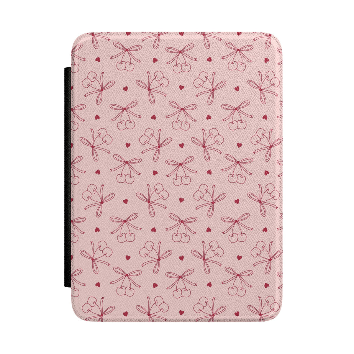 Cherry bow Kindle case in blush pink
