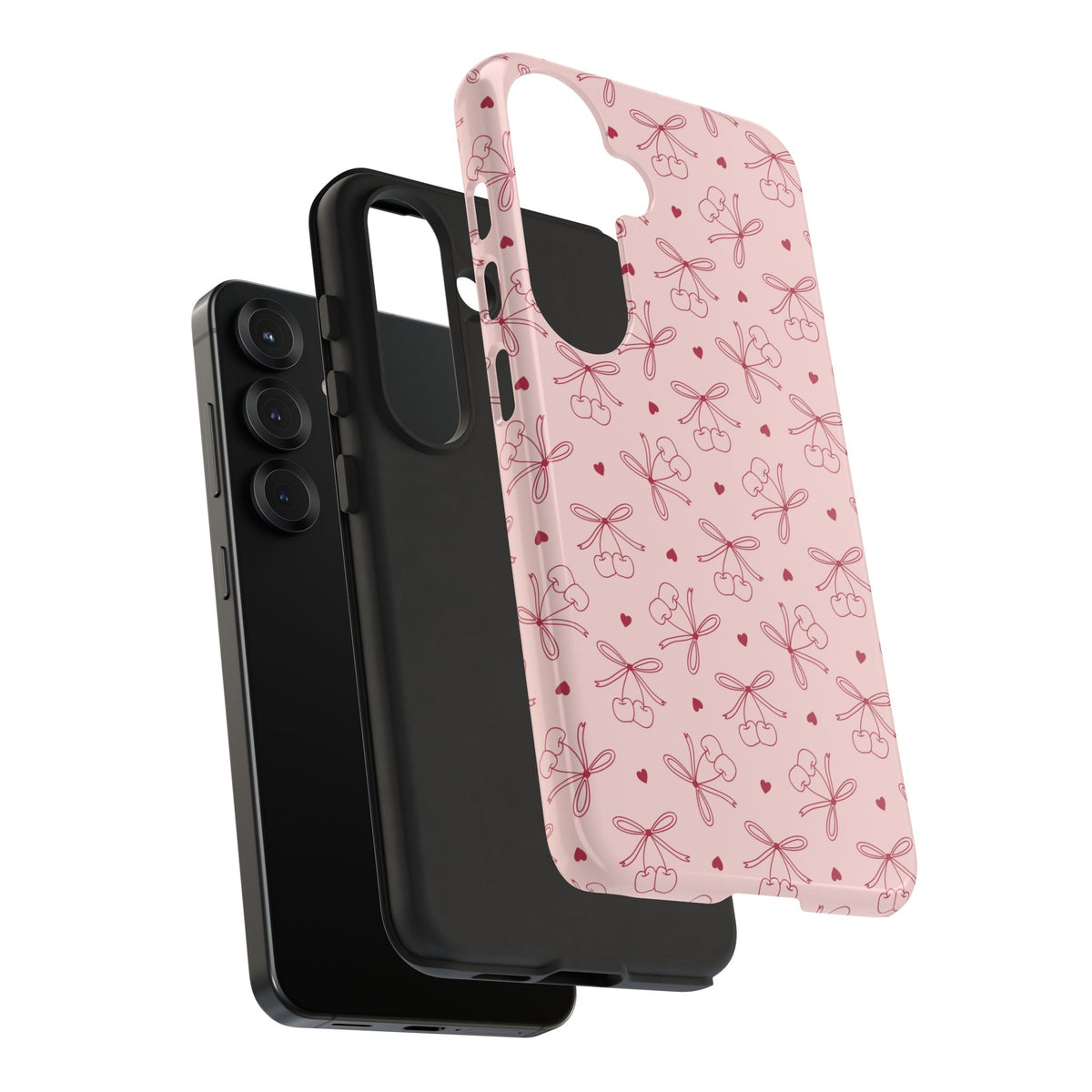 Cherry bow tough phone case side profile
