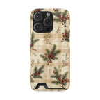 Winter pine and berry plaid phone case for iPhone
