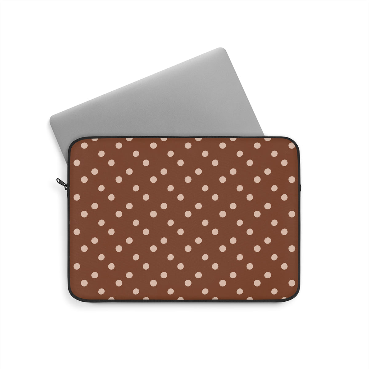 Cinnamon polka dot laptop sleeve, alternate view