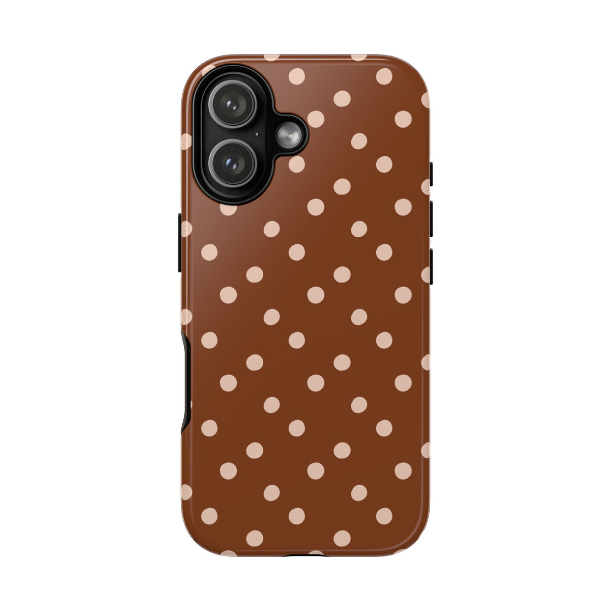 Cinnamon polka dot tough phone case, alternate view