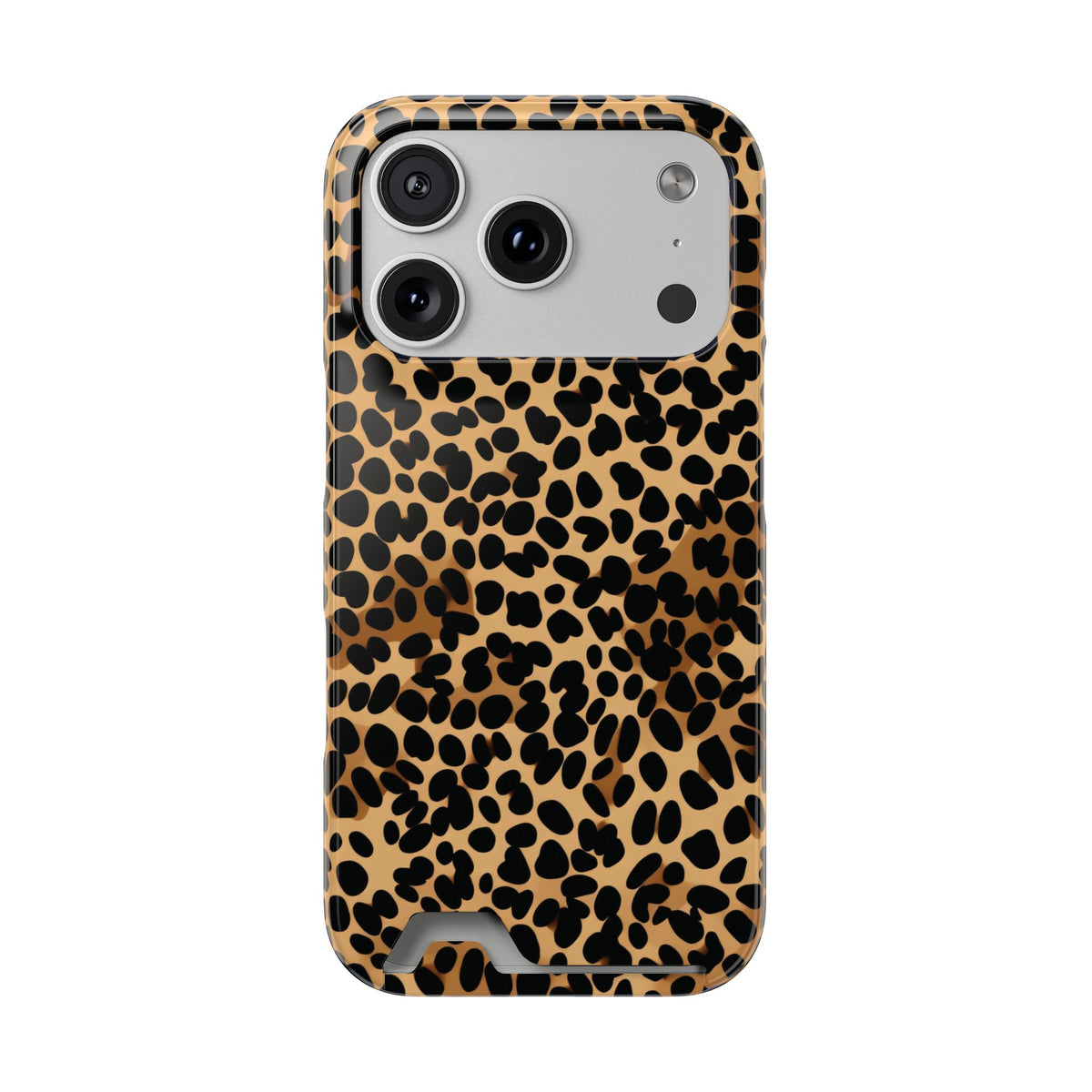 Classic cheetah print phone case with a card slot