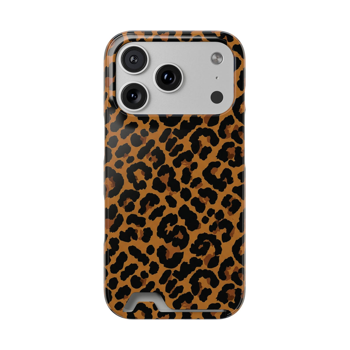 Classic leopard print phone case with a card slot