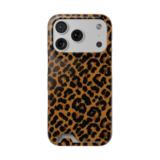 Classic leopard print phone case with a card slot
