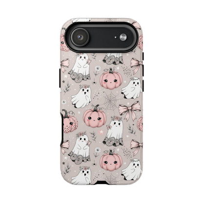 Halloween phone case with ghosts, bows and tiny florals