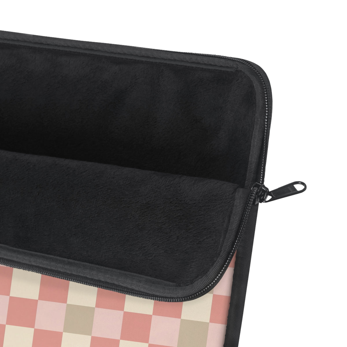 Coral checkered laptop sleeve, alternate view