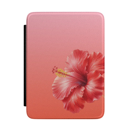 Coral hibiscus Kindle case