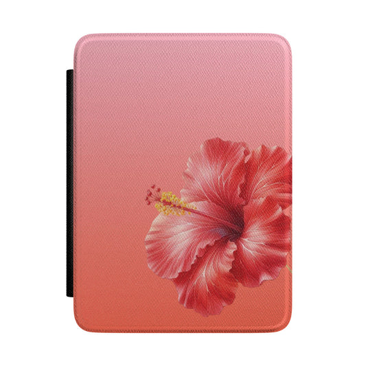 Coral hibiscus Kindle case