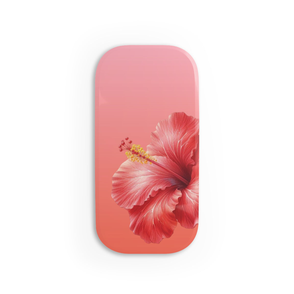 Coral hibiscus phone grip