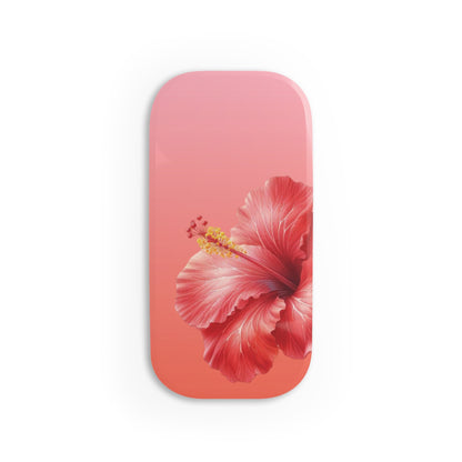 Coral hibiscus phone grip