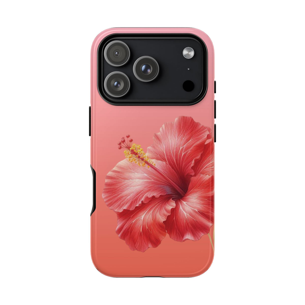 Coral hibiscus tough phone case