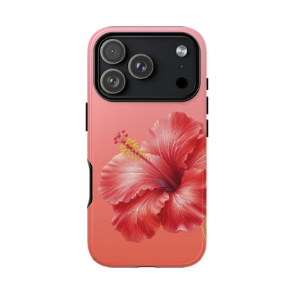 Coral hibiscus tough phone case