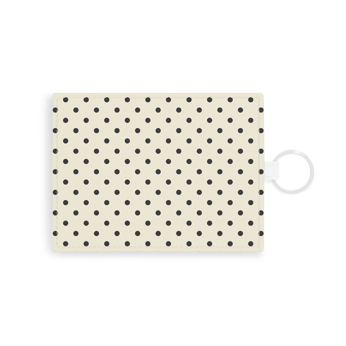 Cream polka dot card holder wallet