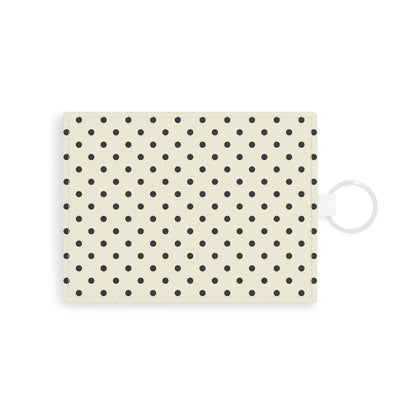 Cream polka dot card holder wallet