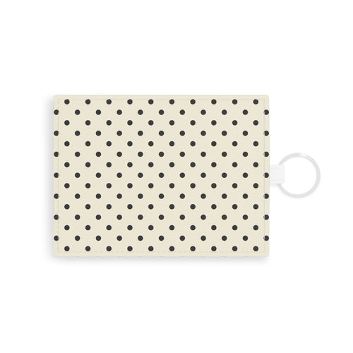 Cream polka dot card holder wallet