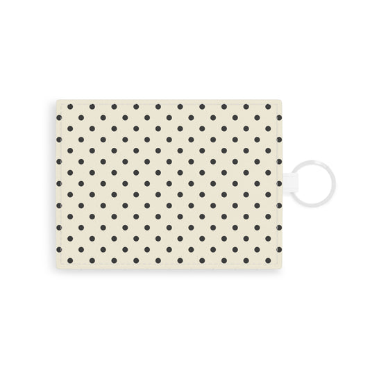 Cream polka dot card holder wallet