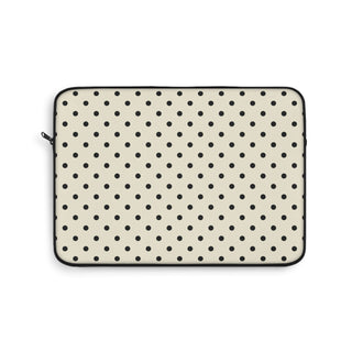 Cream polka dot laptop sleeve