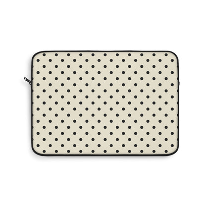 Cream polka dot laptop sleeve