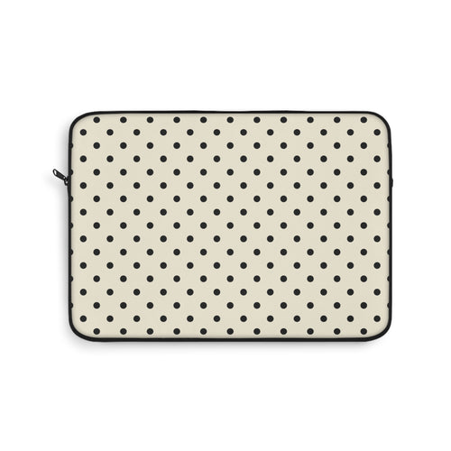 Cream polka dot laptop sleeve
