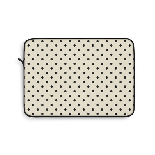 Cream polka dot laptop sleeve