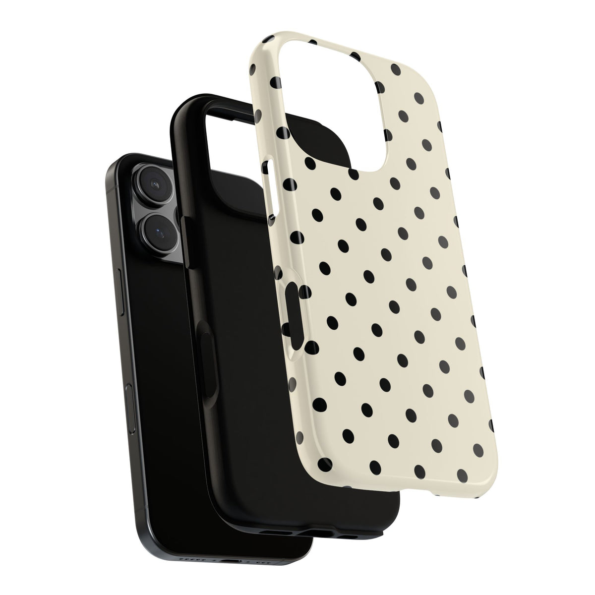 Polka dot tough phone case back view