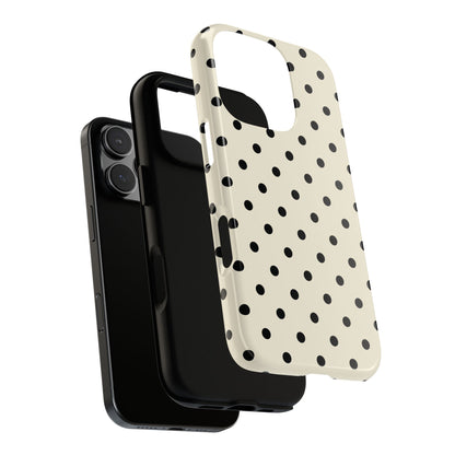 Polka dot tough phone case back view
