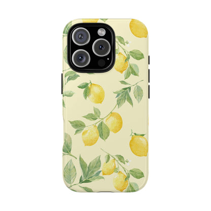 Dual layer lemon phone case seen from the back