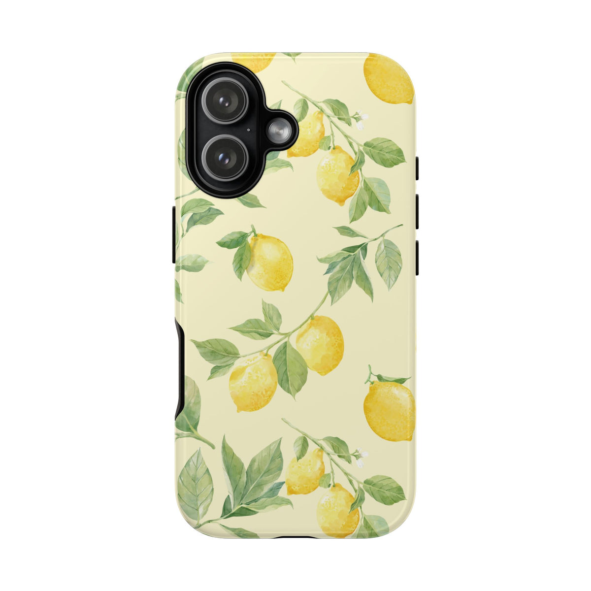 Lemon branch tough phone case with raised camera edge