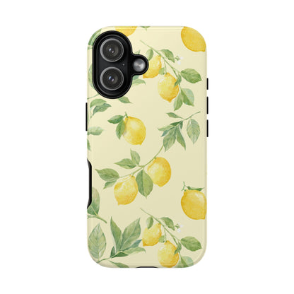 Lemon branch tough phone case with raised camera edge